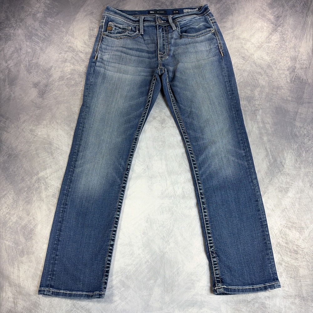 BKE Jake Straight Jeans Mens 30x30 Blue Durable Denim Heavy Stitch Stretch